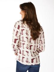 Mississippi State Stewart Simmons Boots Button Up Long Sleeve Blouse